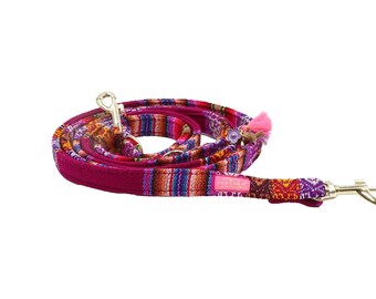 "LaaBoheme Berry" 3-way dog leash, hippie style, adjustable dog leash, Ibiza style dog leash, city leash