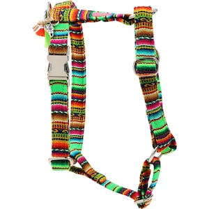 Dog harness "LaaVida Green" Hippie dog harness, adjustable harness