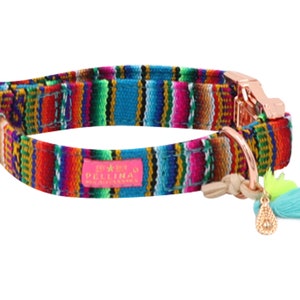 Choker &quot;LaaVida Turquoise&quot; - Choker in Boho Ibiza style made of woven Peru fabric in colorful