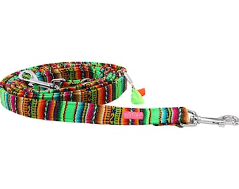 Dog leash "LaaVida Green" 3-way dog leash Hippie, adjustable dog leash, dog leash Ibiza, city leash