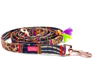 Dog leash "Freaky Animal" 3-way dog leash Hippie, adjustable dog leash, dog leash Ibiza, city leash