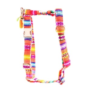 Dog Harness "LaaVida Neon Orange" Hippie Dog Harness, Adjustable Harness