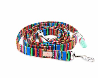 Dog leash "LaaVida Turquoise" 3-way dog leash Hippie, adjustable dog leash, dog leash Ibiza, city leash