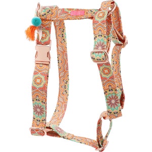 Dog harness Ibiza Boho style in Orange Hippie Orange