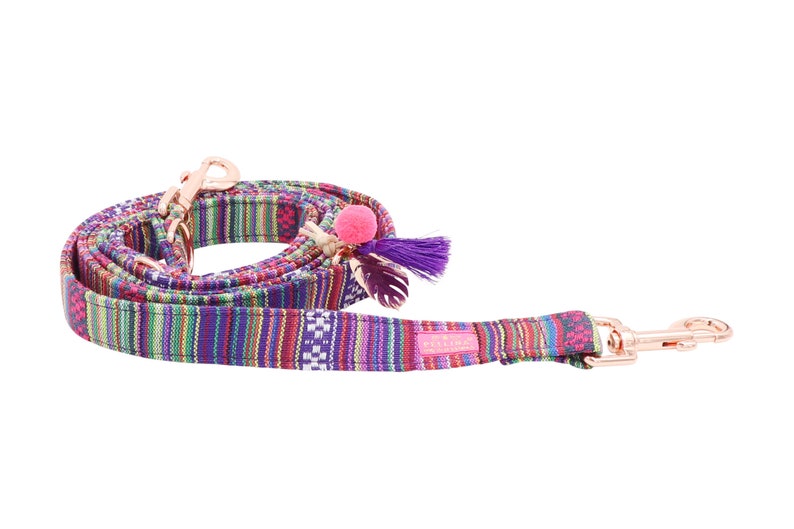 Dog leash Boho Purple, 3x dog leash hippie, adjustable dog leash Dog leash Boho Purple, 3x dog leash hippie, adjustable dog leash