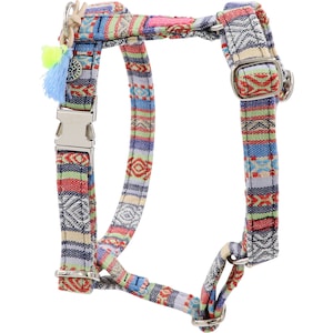 Dog Harness Boho Blue, Hippie Dog Harness, Adjustable Harness