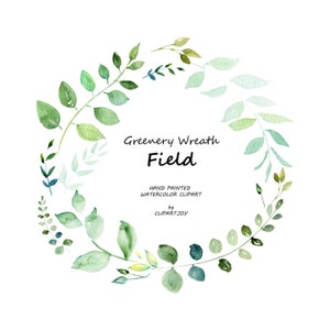 Grün Kranz Clipart: Aquarell Grafik. Vorgefertigte Blatt Rahmen mit Blatt rustikale botanische Laub. Digitaler Download | PNG | Grafik