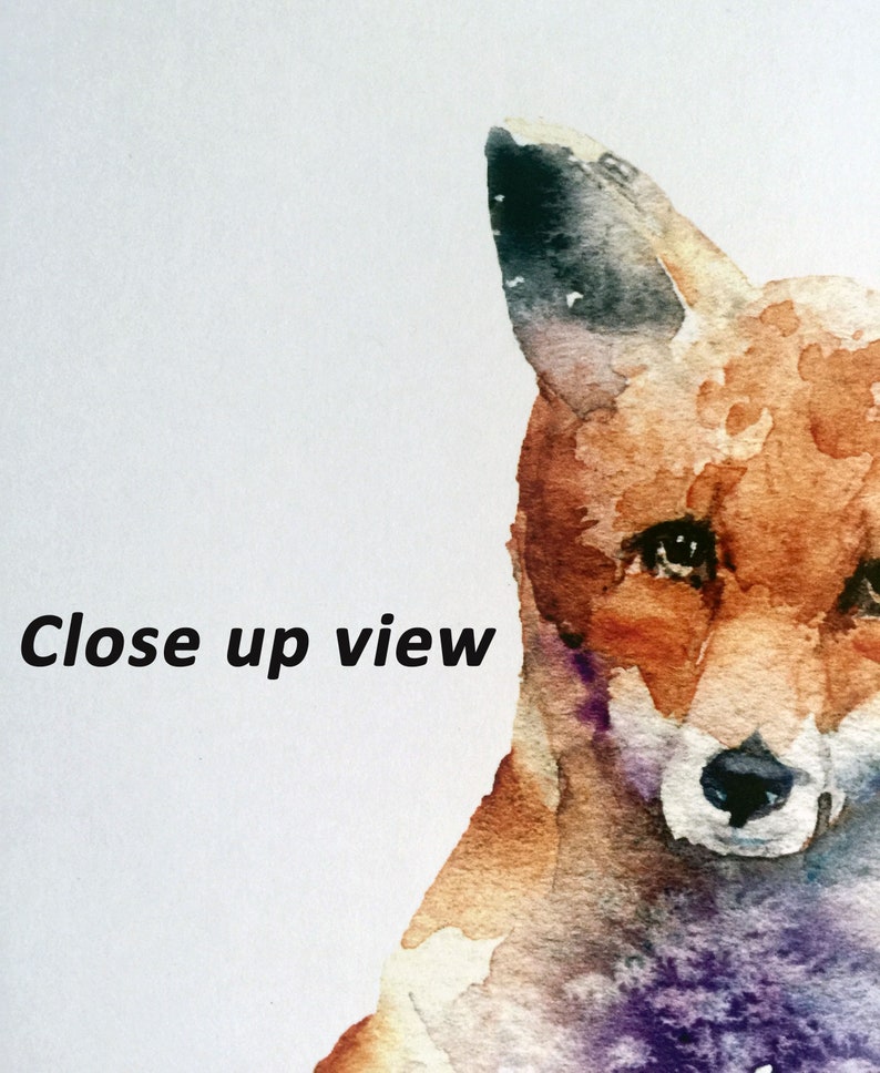 Aquarelle Fox Print: Téléchargement numérique instantané. Fichier imprimable de renard orange rouge parfait décor dart de mur pour la pépinière, chambre à coucher, salon image 2