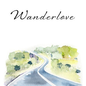 Watercolor Road Travel Clipart: handpainted trails, paths and roads graphics. PNG Digital Download image 5