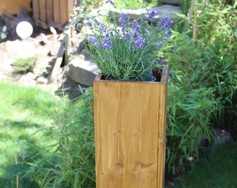 Gartensäule braun, Blumenkasten braun, Dekosäule braun, Blumensäule, Pflanzsäule
