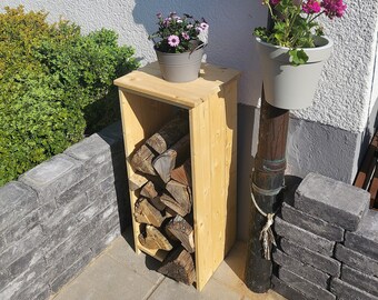 Kaminholzregal Holz, Kaminholzständer, Holzregal, Kaminholzablage