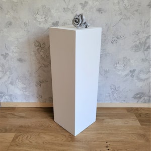 Wolkenstube columna decorativa blanca, columna blanca, pedestal, cornisa, base, base de galería blanca, puesto de flores imagen 1
