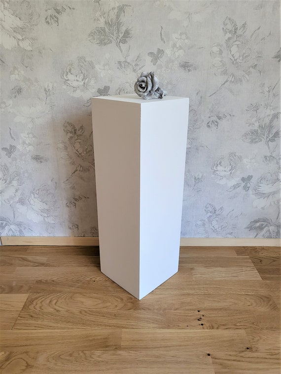Wolkenstube columna decorativa blanca, columna blanca, pedestal, cornisa,  base, base de galería blanca, puesto de flores -  España