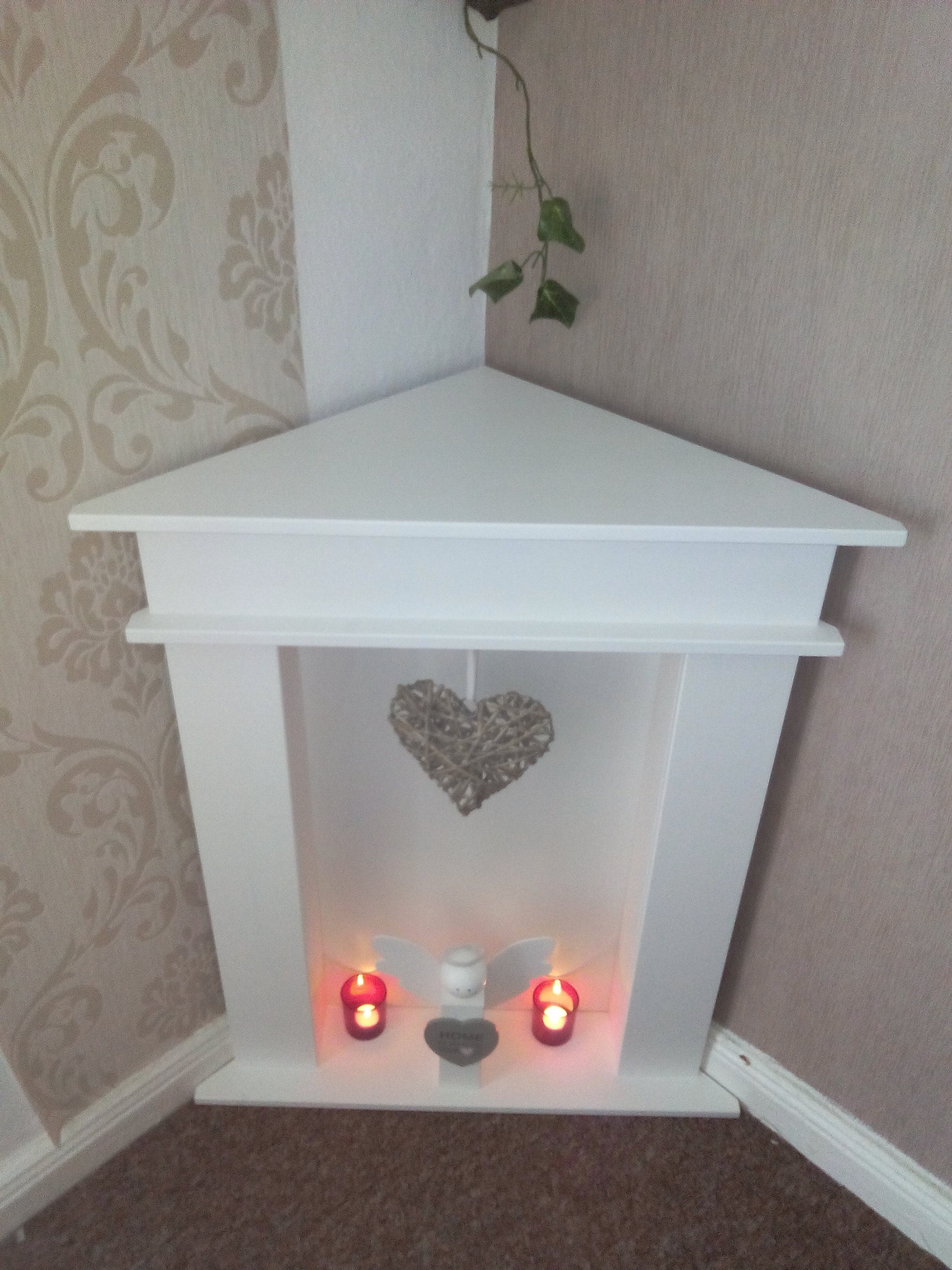 Corner fireplace white glitter chimney border Etsy