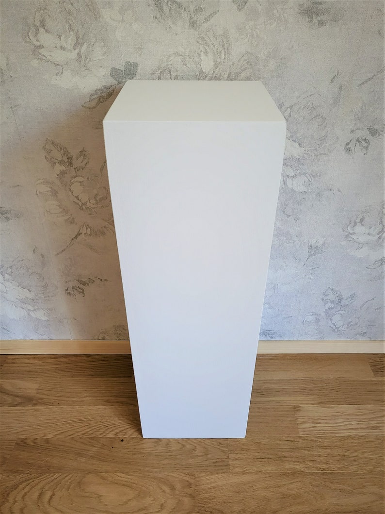 Wolkenstube colonna decorativa bianca, colonna bianca, piedistallo, cornice, base, base galleria bianca, fioriera immagine 2