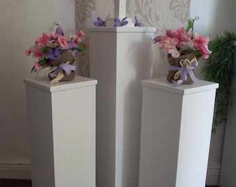 Ensemble de colonnes décoratives de 3 20 cm de profondeur, colonnes blanches, piédestal, porte-fleurs