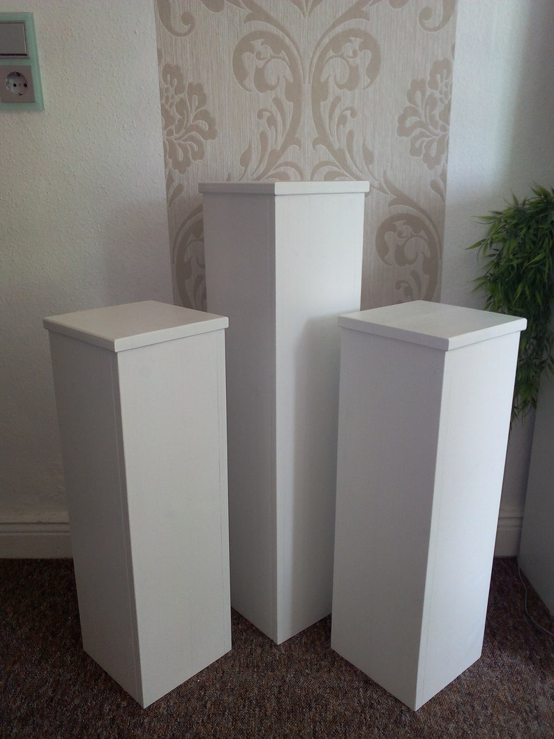 Decorative columns set of 3 20 cm depth, columns white, pedestal, flower stand image 2