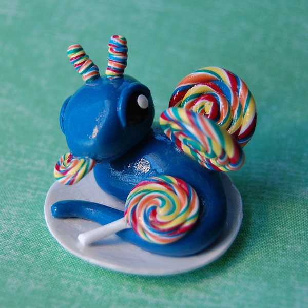 Lollipop Clay Dragon Polymer Sculpture Candy Figurine