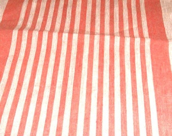 Tischläufer, Leinen.rot -gestreift..50 x 100