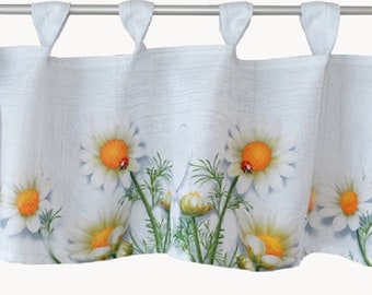 Curtains, glass curtain, print motif, chamomile blossom