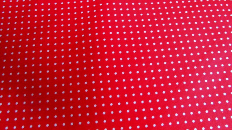 Tablecloth, round.. Red with white dots image 2