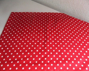 Tischdecke,rot mit weisse Punkte, 160 x 130...neu