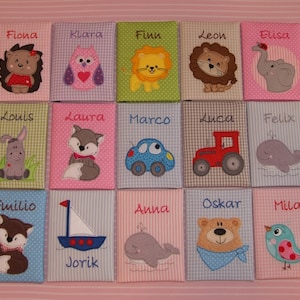 Einsteckalbum 10x15 Ich Album Mini Fotoalbum mit Namen Pocketalbum Kinderalbum Reh Vogel Bär Fuchs Löwe Esel Traktor Einhorn Elefant Igel