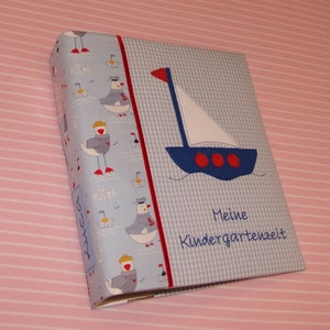 Kindergarten folder portfolio folder kindergarten folder cover binder folder cover with name folder A4 embroidered embroidery boat kimico