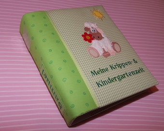 Portfolio Kindergarten Ordnerhülle mit Namen Ordner A4 Sammelmappe Namensordner Kitamappe Bestickt Stickerei Schaf kimico
