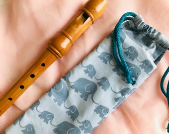 Sewn flute bag - elephant