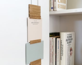 Wooden picture rail for cards and photos, oak