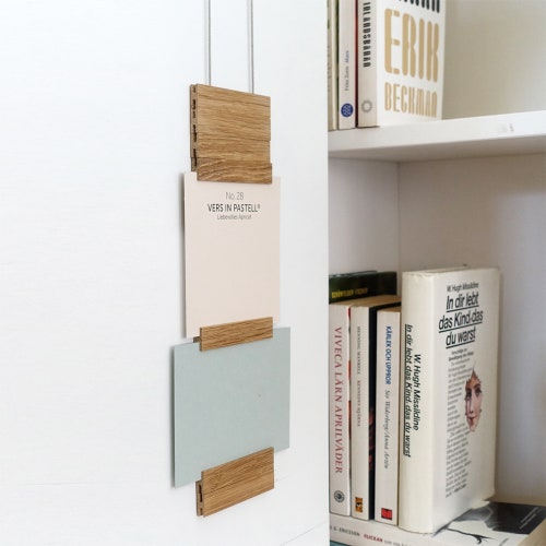 Wooden picture rail for cards and photos, oak