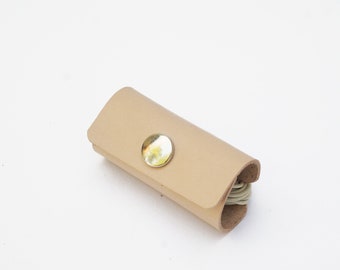 Headphone case, genuine leather, natural