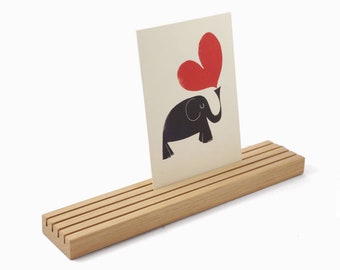 Card holder, photo stand extra long, oak