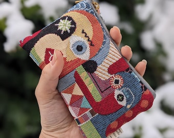 Picasso Dog Fabric Coin Purse: Small Zipper Wallet