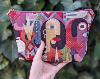 Picasso zipper bag, Cosmetic pouch