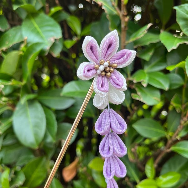 Elastico per capelli con fiore - Donna - Accessori - di kanzashi di