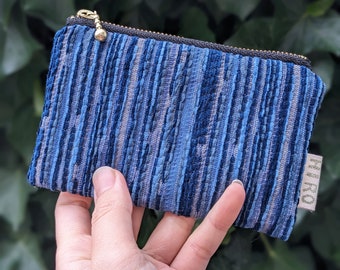 Blau Cordstoff Geldbeutel, Mini Tasche