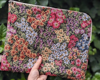 iPad/Tablet case Flower iPad Pro 12.9 inch, 11 inch, Fabric zipper pouch L shaped bag