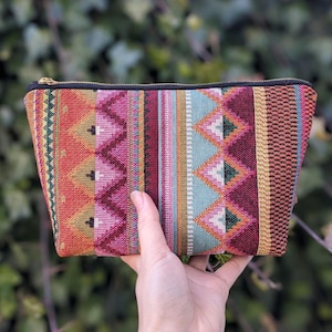 Mexikanische Streifen Kosmetiktasche,  Stofftasche, Geschenk für sie