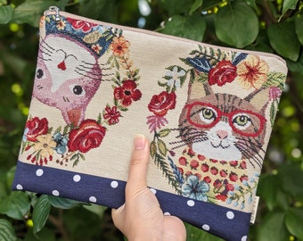 Cool cats! Large flat pouch