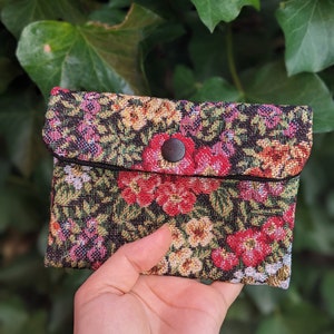 Mini Beutel Geldbeutel, Pfau, Blumen