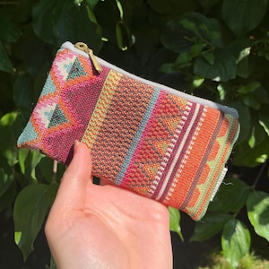 Porte-monnaie/petit portefeuille en tissu à rayures mexicaines