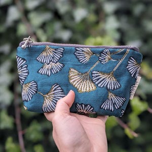 Ginkgo kunst Kosmetiktasche, Kleine Stofftasche, Geschenk für sie
