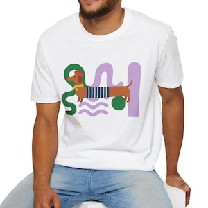 Minimalist Dachshund T-Shirt: Unisex Cotton Dog Lover Tee