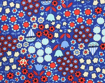 Quilt Gate cotton fabric royal blue sun