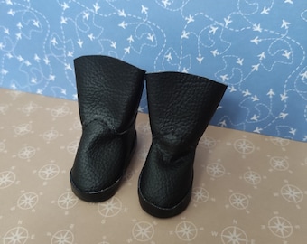1 Paar schwarze Boots, Stiefel für Paola Reina Puppe / Little Darling Outfit für 32 cm (12-13 Inch) Puppen