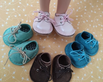 Schuhe, Boots, Halb-Stiefel mit Schnürung für Paola Reina Puppe  aus echtem Leder/ Little Darling Outfit für 32 cm (12-13 Inch) Puppen