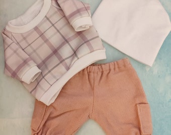 Ensemble de vêtements pour poupée bébé 34 cm - pantalon, pull et capuche pour Gordis, vêtements de poupée Minikane