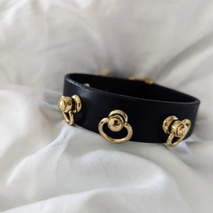 Leather collar, Posture collar, Triple ring collar, O ring collar, Submissive collar